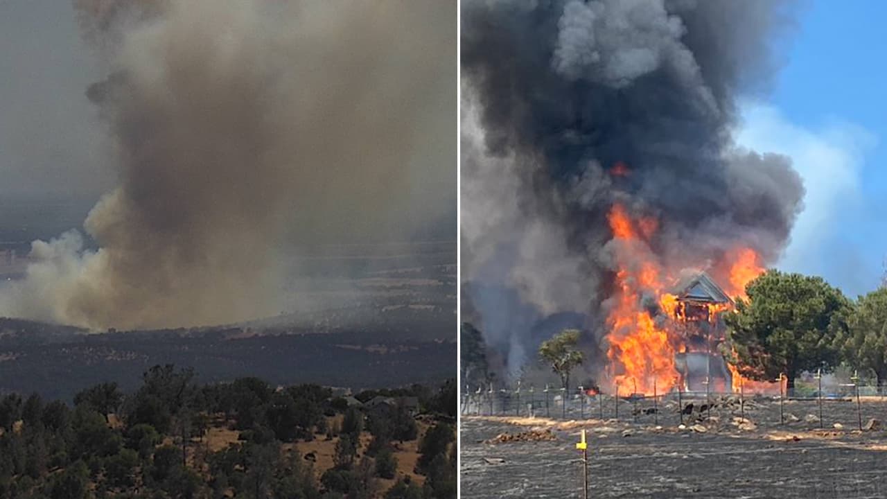 Evacúan vecindarios cerca de Wheatland debido a incendio de maleza