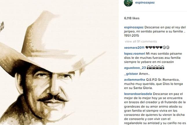 Con profunda tristeza, los famosos expresan su dolor en las redes sociales tras enterarse de la partida del 'Rey del Jaripeo'