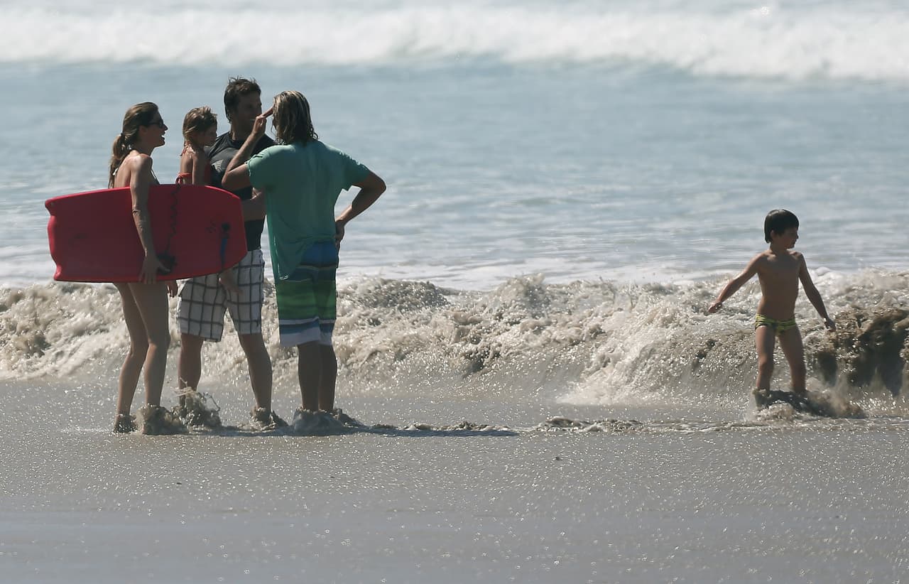 Con la familia en la playa.