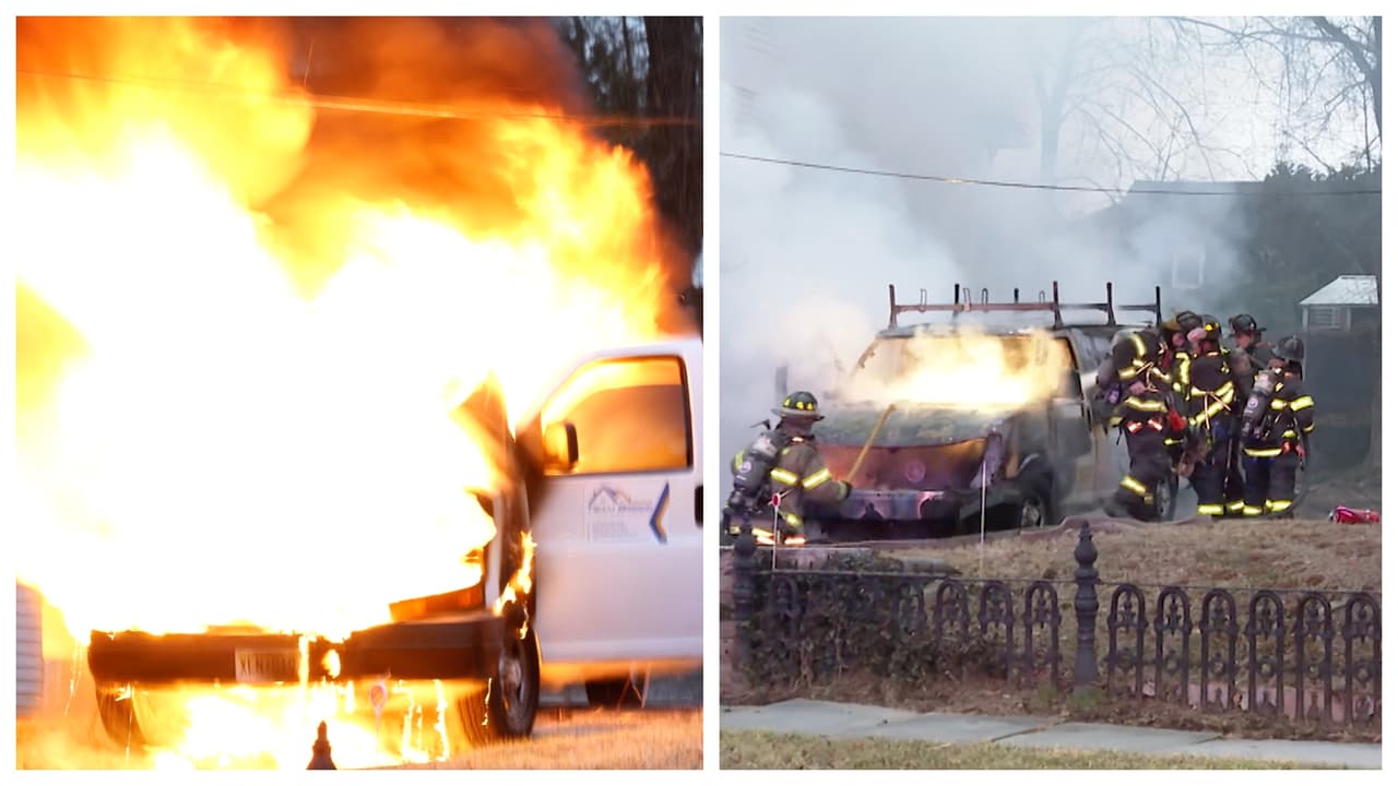 "No sé por qué, pero explotó", trabajador dice cómo su camioneta se incendió en Goshen, NY
