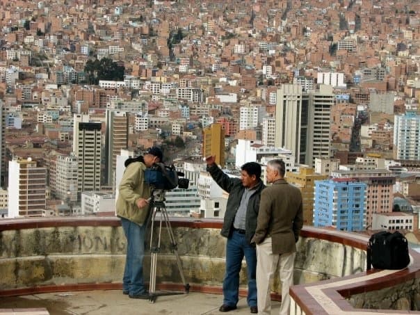 En La Paz, Bolivia, para la toma de Evo Morales en 2006.