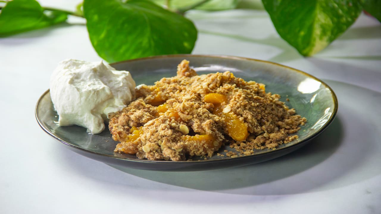Crumble de durazno