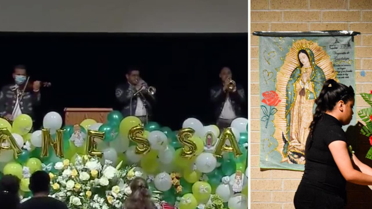 La Virgen de Guadalupe, la bandera mexicana y un mariachi estuvieron presentes en el servicio fúnebre de Vanessa Guillén