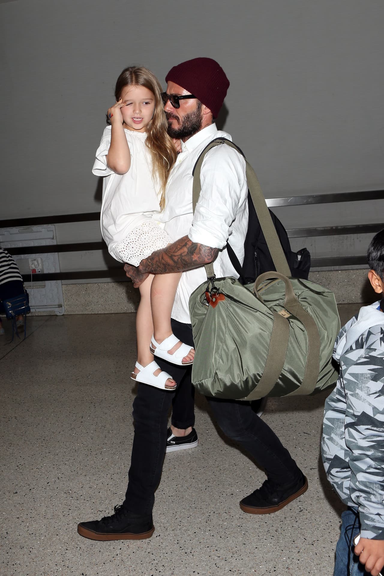 Regaló a los paparazzi una dulce sonrisa.