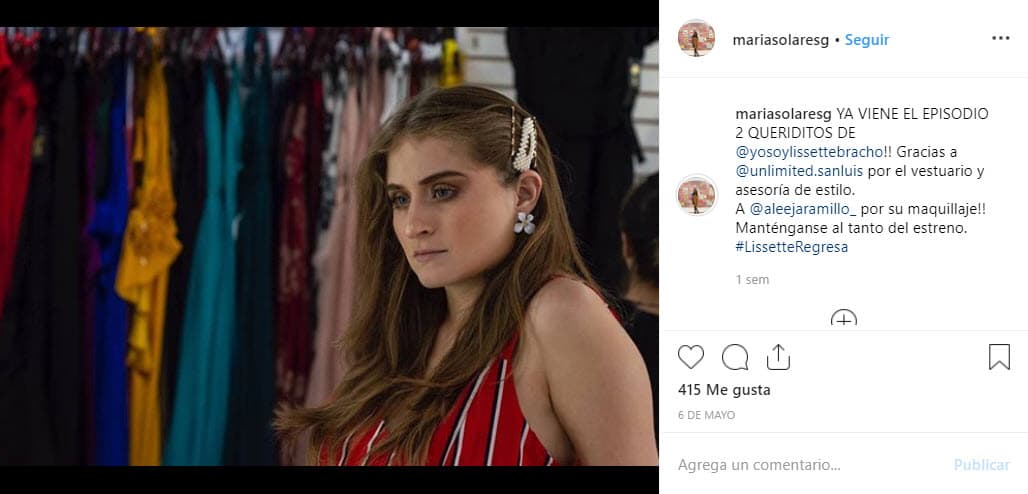 En ese entonces, María acababa de estrenar en su canal de YouTube la serie 'Yo soy Lissette Bracho', la cual es un 'spin-off' que surge de su personaje en la inolvidable telenovela.
