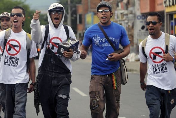 La marcha se realizó al oeste de Medellín, capital de Antioquia.