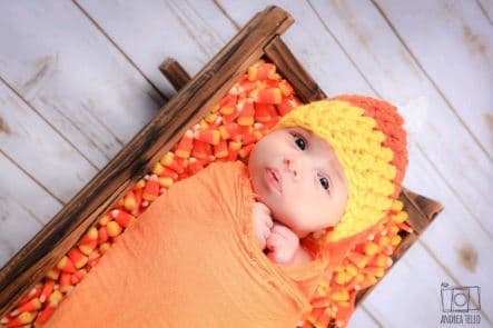 Y lució muy tierna vestida de caramelito.