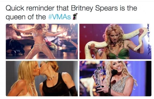 Los fanáticos de Britney Spears le recordaron a todos los espectadores de los MTV VMA que la única y verdadera 'Princesa del Pop' era 'Brit'.