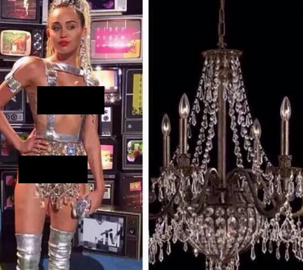 La compararon con todo tipo de cosas. El vestido con el que llegó a la alfombra parecía como un candelabro.