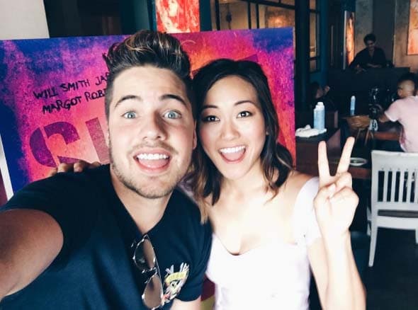William Valdes: "Having fun with @karenfukuhara at the Suicide Squad block party en #Miami".