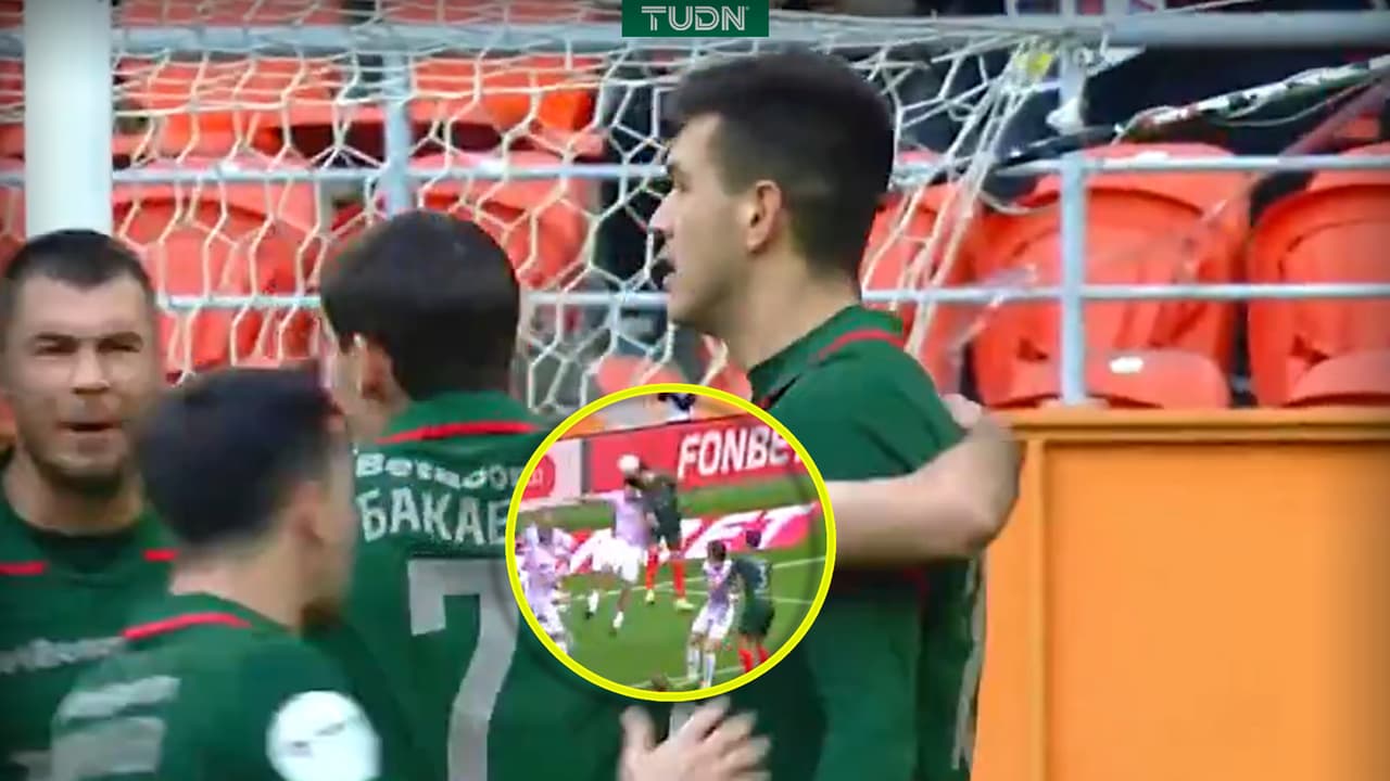 Gol de César Montes en el duelo de Lokomotiv Moscú ante Akron Tolyatti