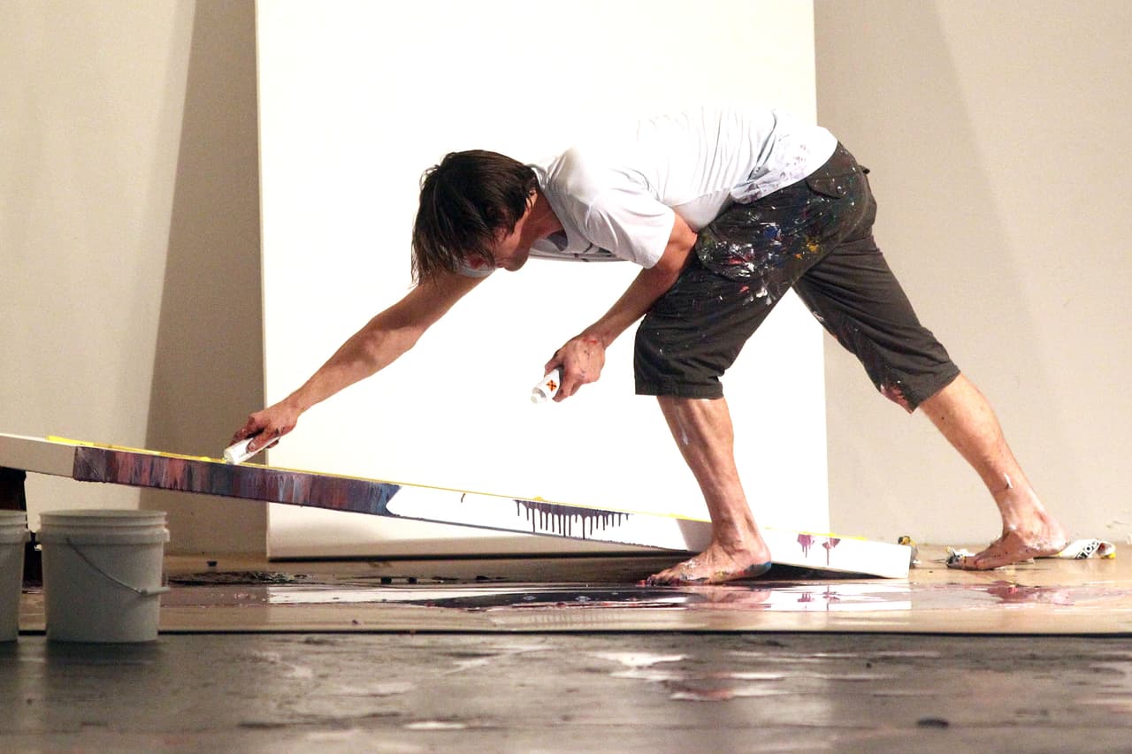 Jim Carrey pintando