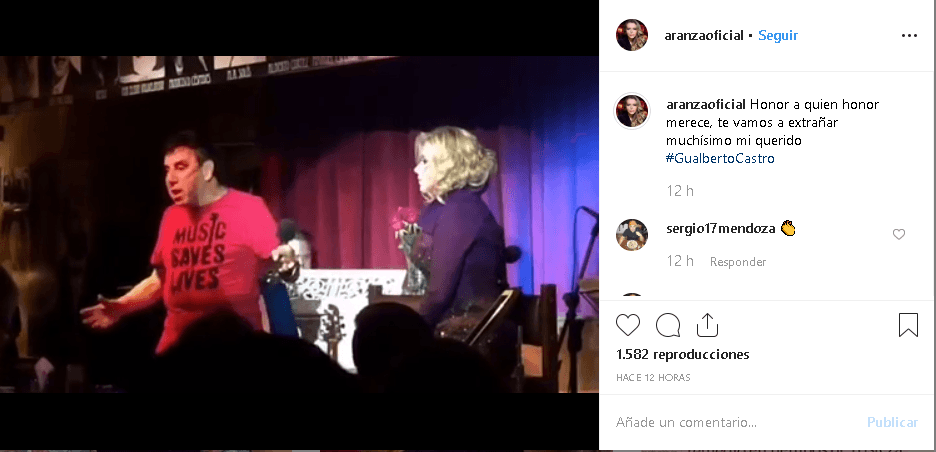 “Honor a quien honor merece, te vamos a extrañar muchísimo mi querido Gualberto Castro”, fue 
<b><a href="https://www.instagram.com/p/BzPCBUJDPSh/" target="_blank">el mensaje que la cantante publicó en Instagram</a></b> dedicado al ganador del Festival OTI en 1975.