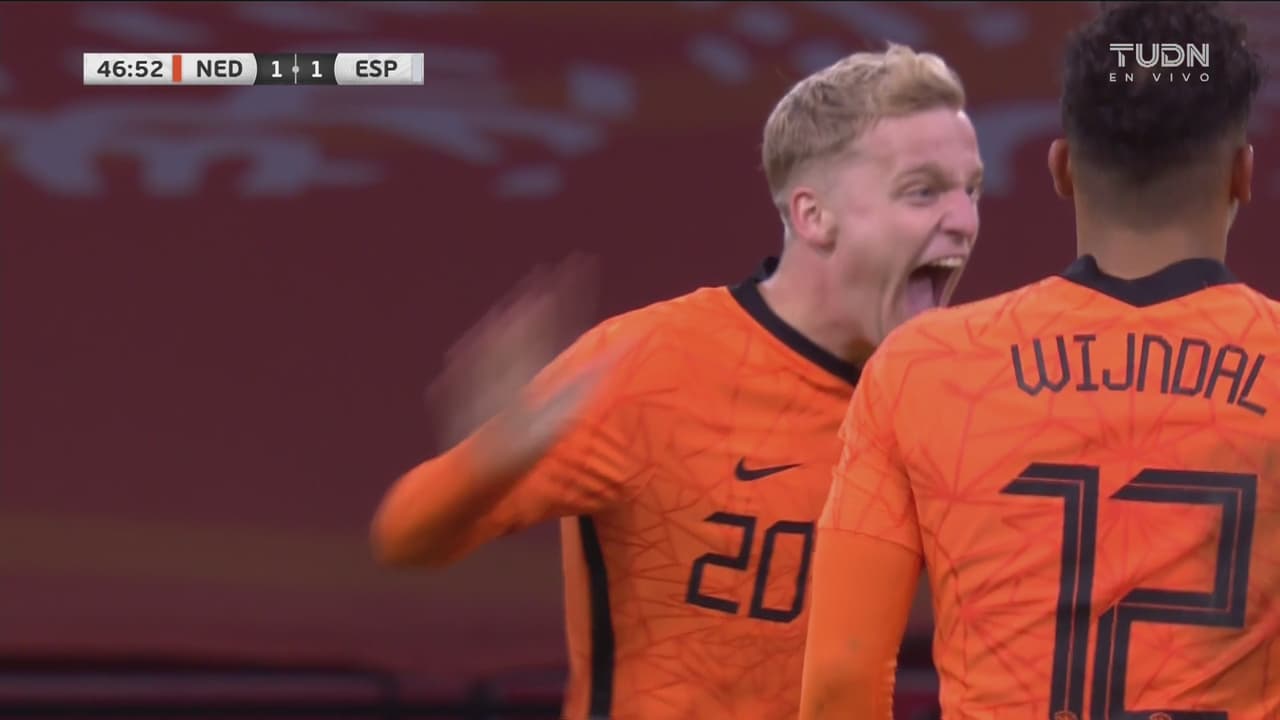 ¡Vibrante reanudación! Van de Beek hace el 1-1 ante España