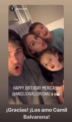 Jaime Camil fue uno de los famosos que, en compañía de su esposa Heidi Balvanera, así como sus hijos Elena y Jaime grabaron un pequeño clip donde le cantaron las mañanitas a Angélica.