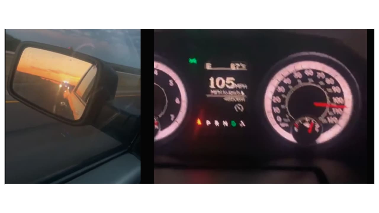 Durante la persecución, Comer transmitió en Facebook Live mientras el velocímetro marcaba 105 mph.