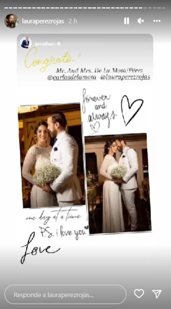 El pasado 21 de junio, la feliz pareja sorprendió al dar la noticia por medio de sus redes sociales de que 
<a href="https://www.univision.com/famosos/carlos-de-la-mota-sera-papa-prometida-laura-perez-rojas">están esperando a su primer hijo</a> juntos. 
<br>