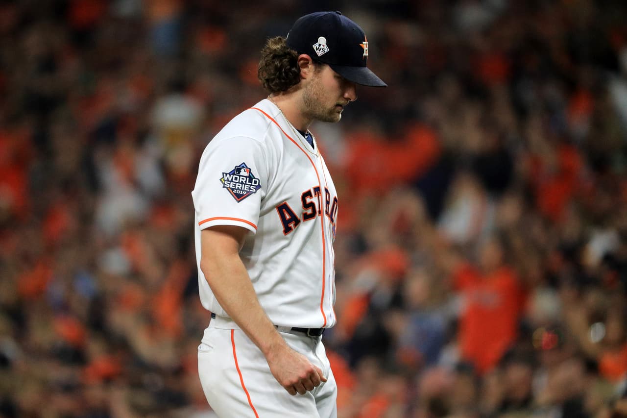 Gerrit Cole no tuvo una buena presentación en la Serie Mundial 2019.