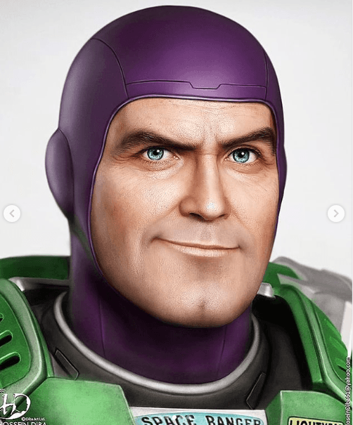 De ojos azules, pronunciadas cejas y una gran barba partida (de la misma forma que la versión animada), Buzz conquistó a usuarios de Internet, quienes señalaron que el personaje luce “muy guapo”.