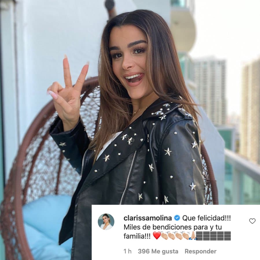 Las exparticipantes de Nuestra Belleza Latina, show en donde Francisca se dio a conocer, se hicieron presentes. La presentadora dominicana y ganadora del show en 2016, Clarissa Molina, le mostró su contento con la noticia: "¡Qué felicidad! ¡Miles de bendiciones para y tu familia!", escribió.