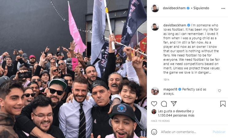 El exfutbolista y ahora dueño del Inter Miami está a favor del futbol con el que él creció, no a favor de la Superliga.