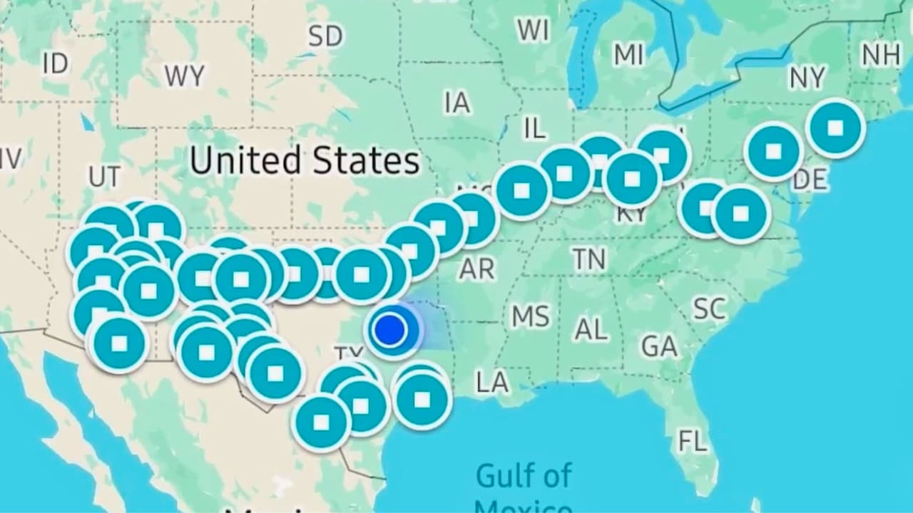 Un mapa revela las paradas que ha realizado la familia Bohórquez a lo largo de su viaje por el país.