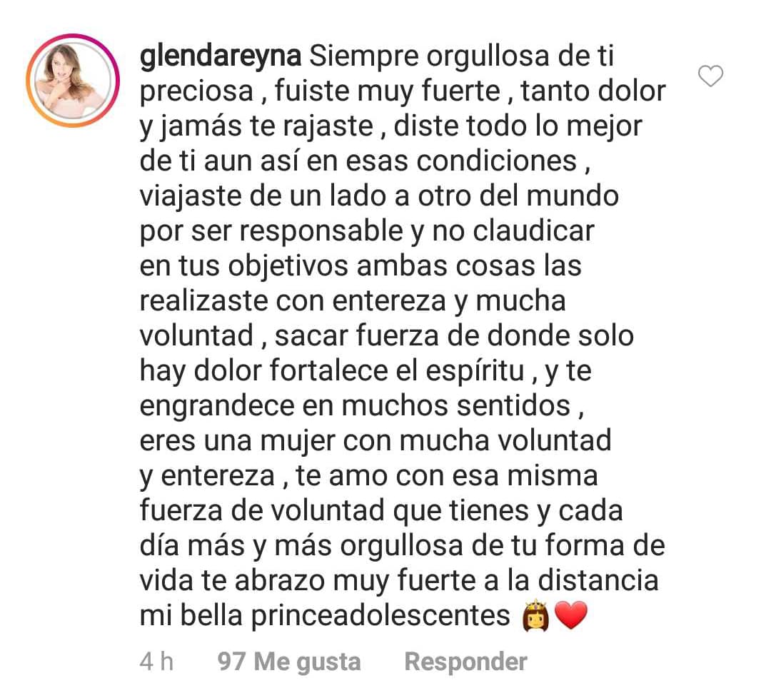 Ante el emotivo mensaje, su madre no tardó en recalcar lo valiente que fue al enfrentar el difícil momento.
<br>