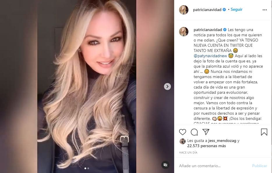 Este domingo 10 de enero, 
<a href="https://www.univision.com/famosos/paty-navidad-twitter-nueva-cuenta-eugenio-derbez-fotos" target="_blank">desafió a la compañía estadounidense y abrió un nuevo perfil</a>. De nueva cuenta usó Instagram para informar de esto a sus seguidores: "Ya tengo nueva cuenta en Twitter, que tanto me extraña", publicó junto a su nombre de usuario más reciente.