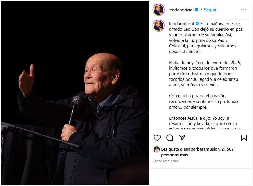 La muerte de Leo Dan fue confirmada oficialmente.
