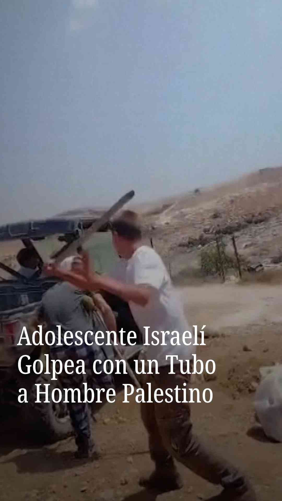 Adolescente israelí golpea con un tubo a hombre palestino amputado