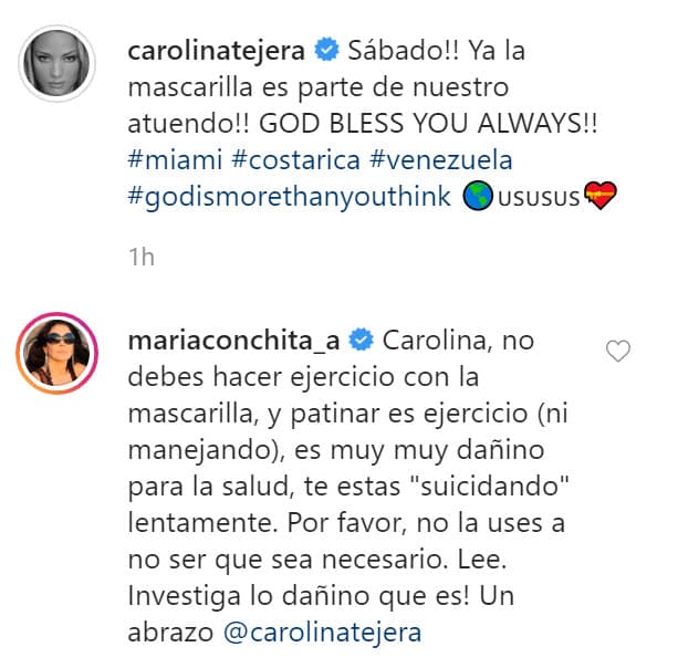 En el mensaje la villana de 'Gata salvaje' reconoce que el tapabocas se ha convertido en un 
<b>accesorio de uso diario</b>.
<br>