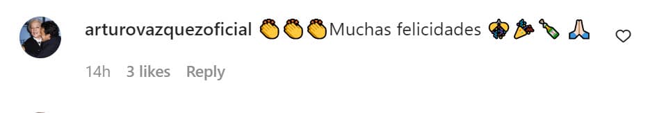 De hecho, en la foto de su boda, el también actor felicitó a su padre y esposa con este mensaje.
<br>