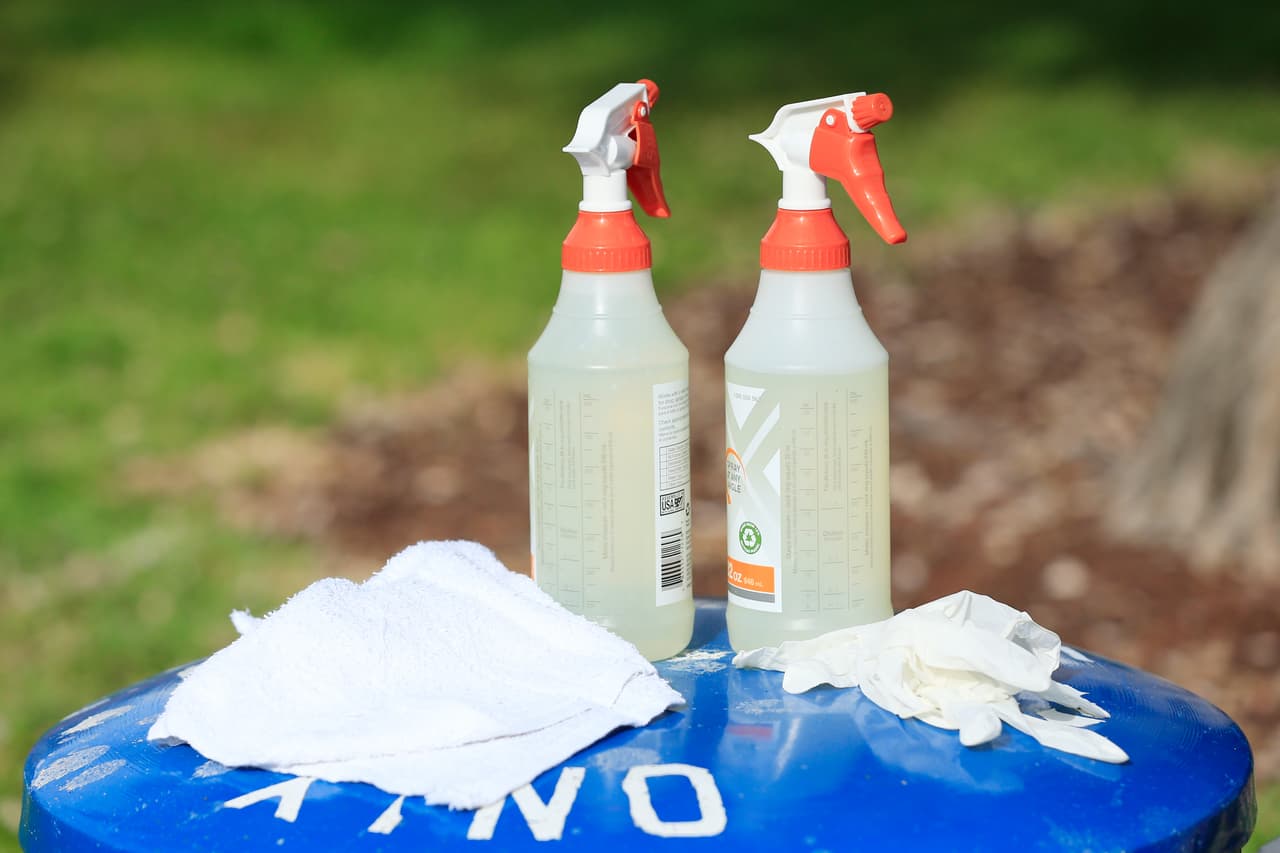 Los desinfectantes se vieron en muchas partes. 
<br>