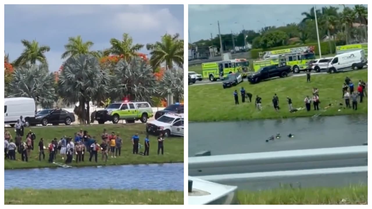 Una persona muerta y otra en condición crítica tras volcarse su carro dentro de un estanque en Miami-Dade