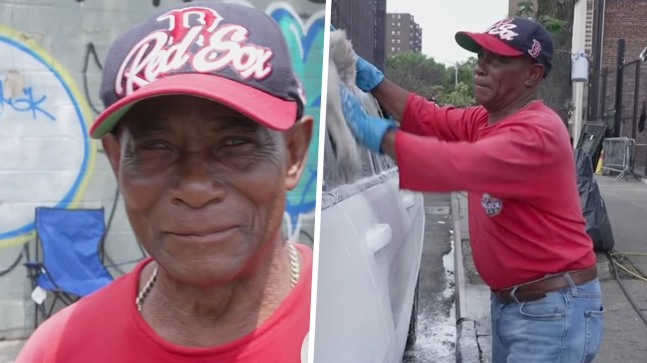 Dominicano improvisa su negocio de autolavado callejero en Manhattan y lo conocen como 'Almonte Shampoo'