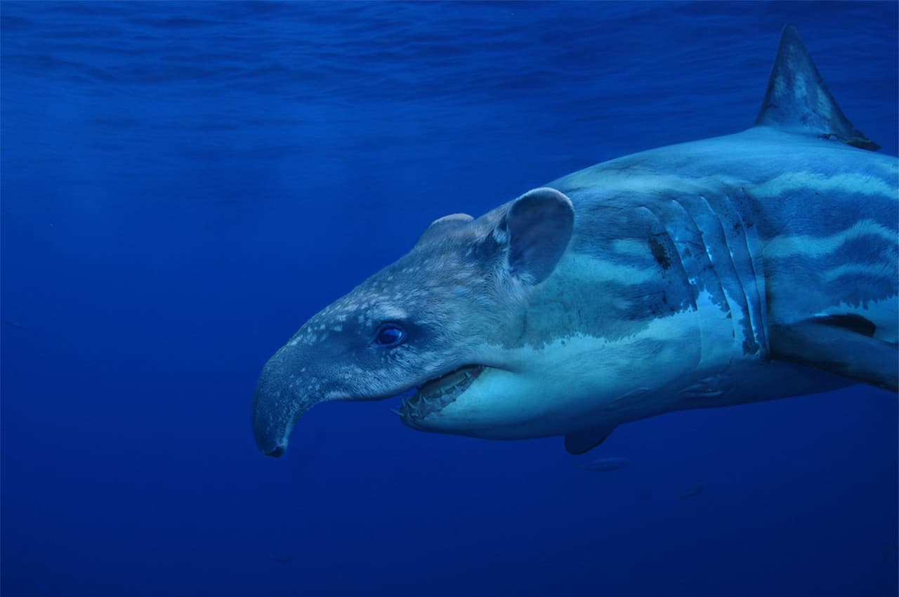 "Oso hormitiburón'. Este espécimen tendría la habilidad de usar su lengua para buscar presas muy bien ocultas.