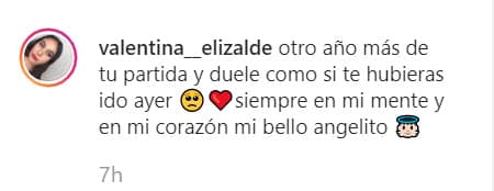 "Otro año más de tu partida y duele como si te hubieras ido ayer, siempre en mi mente y en mi corazón, mi bello angelito", escribió la joven cantante.
