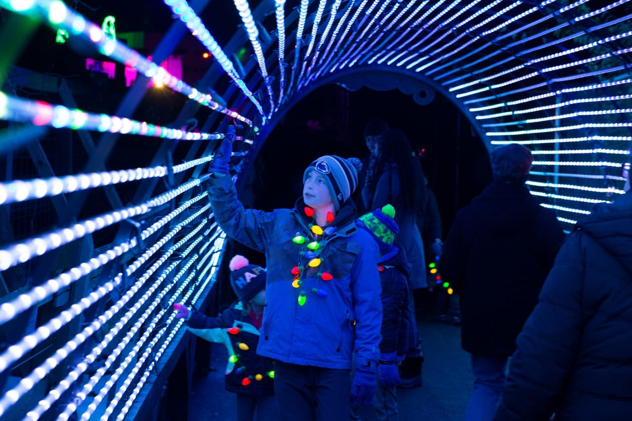 <b><a href="https://www.elmwoodparkzoo.org/wildlights/">Wild Lights at the Elmwood Park Zoo (Hasta el 30 de diciembre)</a></b>. El Elmwood Park Zoo de Norristown brilla literalmente durante la temporada navideña, con millones de luces LED que iluminan los 16 acres de la atracción de Montco durante Wild Lights. La experiencia de recorrido cuenta con exhibiciones de luces brillantes y entretenimiento en vivo durante las horas de la noche.