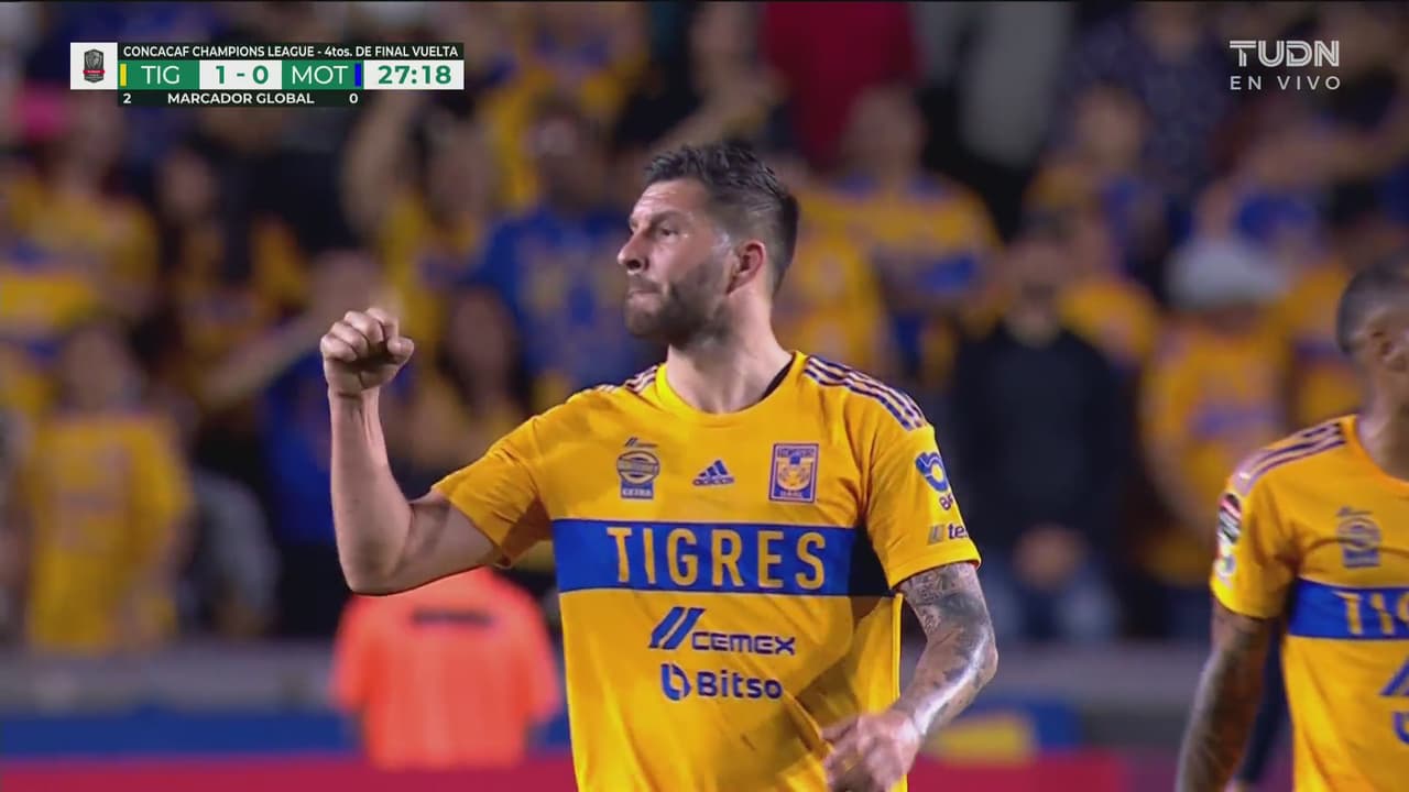 ¡Al poste y adentro! Gignac saca derechazo para el 1-0 de Tigres