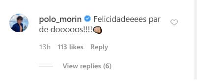 "¡Felicidades par de dos!", les escribió el joven actor en Instagram.