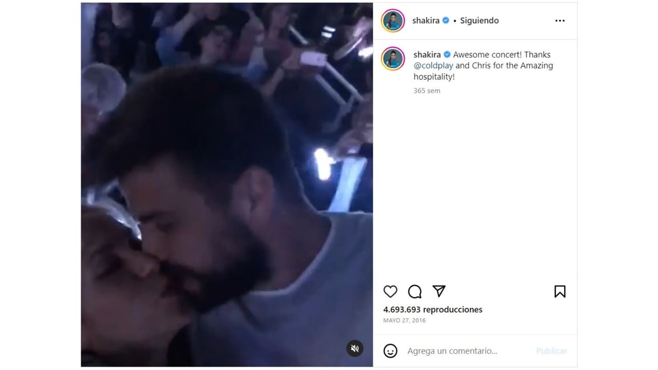 Piqué acudió con Shakira al concierto de Coldplay en 2016.