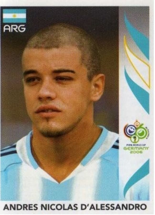 Para 2006, el que se quedó por fuera en Argentina fue Andrés D'Alessandro. Solo estuvo en el Panini.