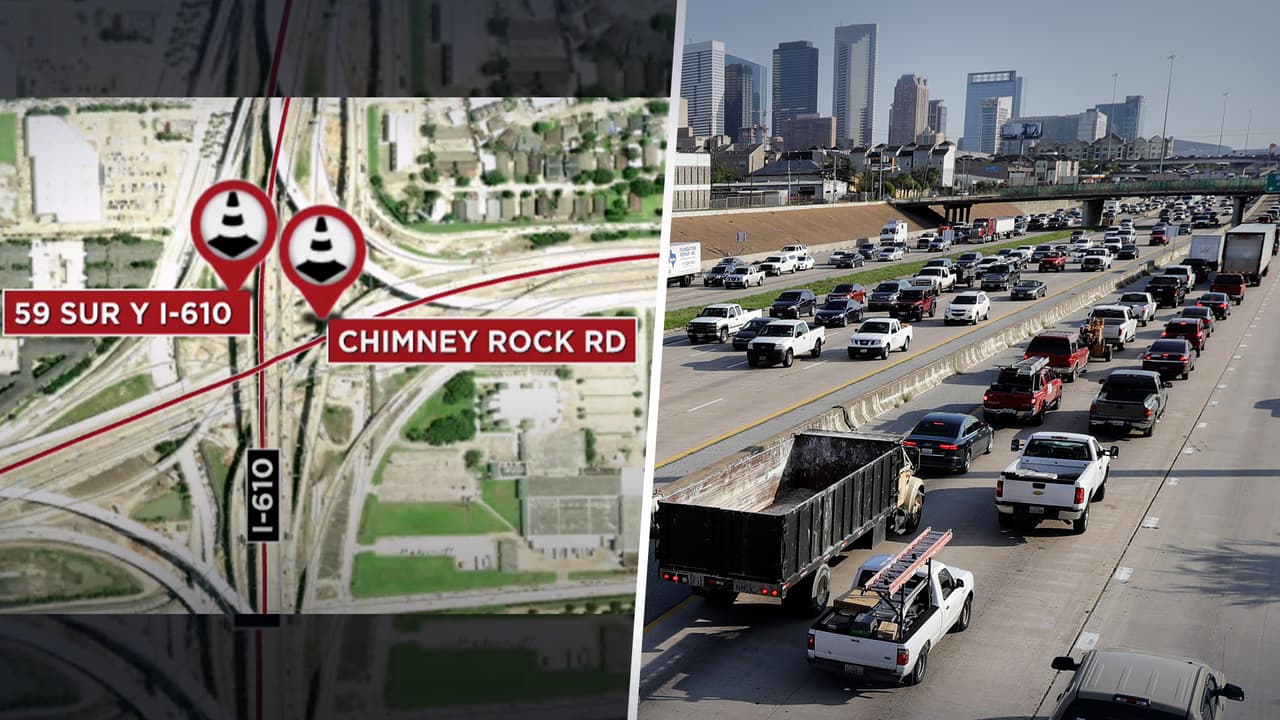 Anuncian el cierre por dos años del cruce entre las carreteras 610 y 59 sur en Houston 