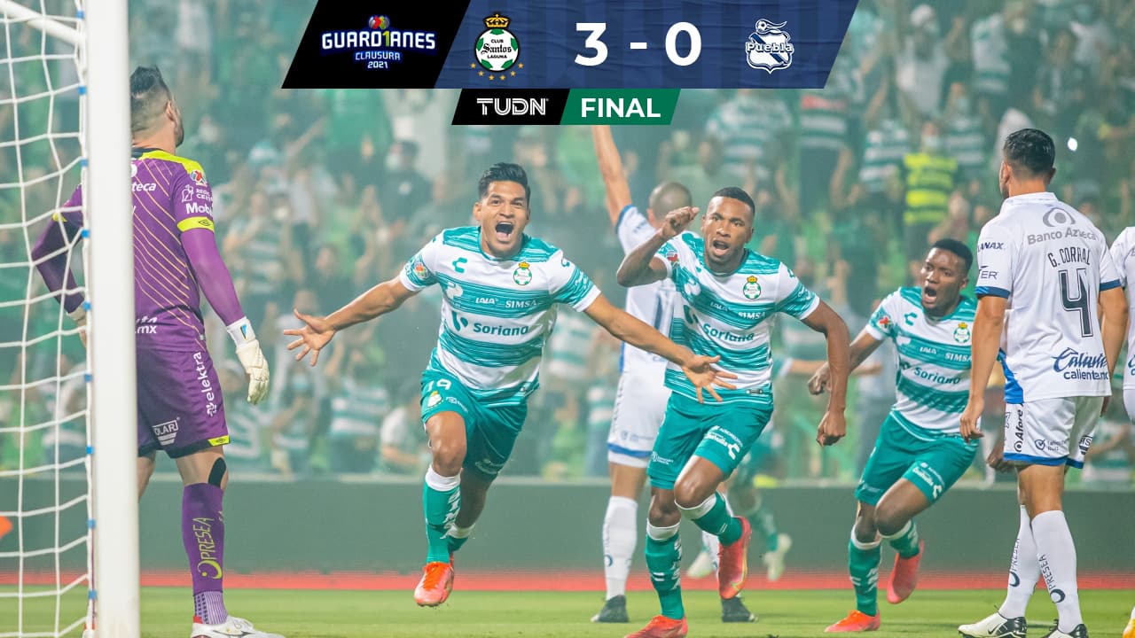 Enmudecidos... Santos aplasta el Puebla y tiene pie y medio en la Final