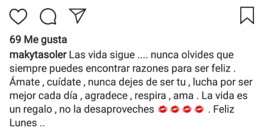 El mensaje publicado en las primeras horas de la mañana del 7 de enero hablaba del amor y la felicidad, de no desaprovechar lo que tenemos.