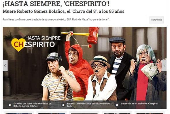 El Tiempo, de Colombia, fue uno de los que más espacios le dio a la noticia.
