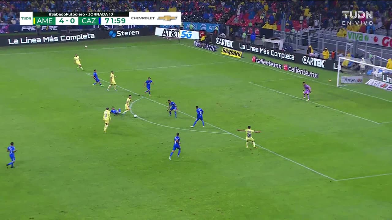 ¡GOL!  anota para América. Álvaro Fidalgo
