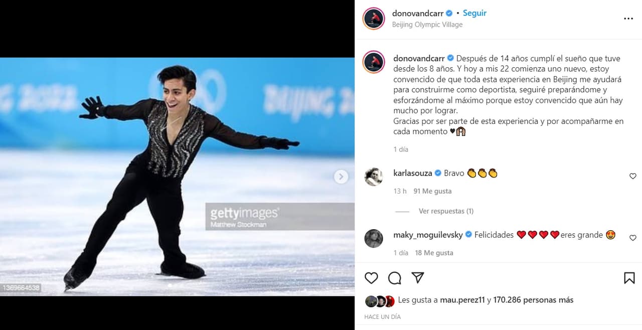 Donovan Carrillo compartió un emotivo mensaje.