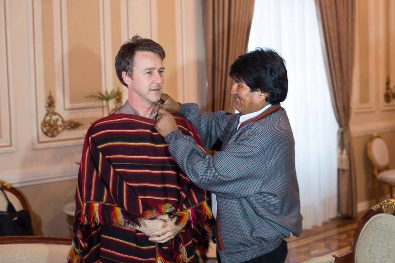 Evo Morales lo recibió en el Palacio de Gobierno de Bolivia.