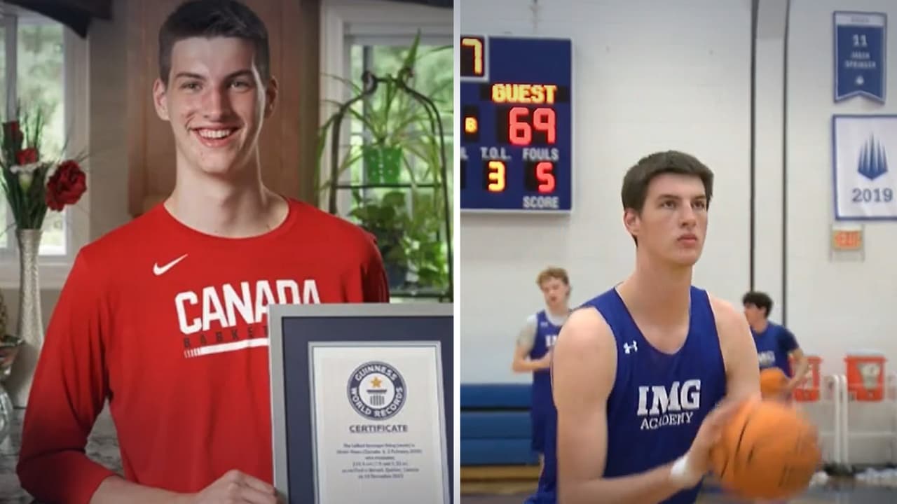 Olivier Rioux, el basquetbolista de Bradenton que es el adolescente más alto del mundo